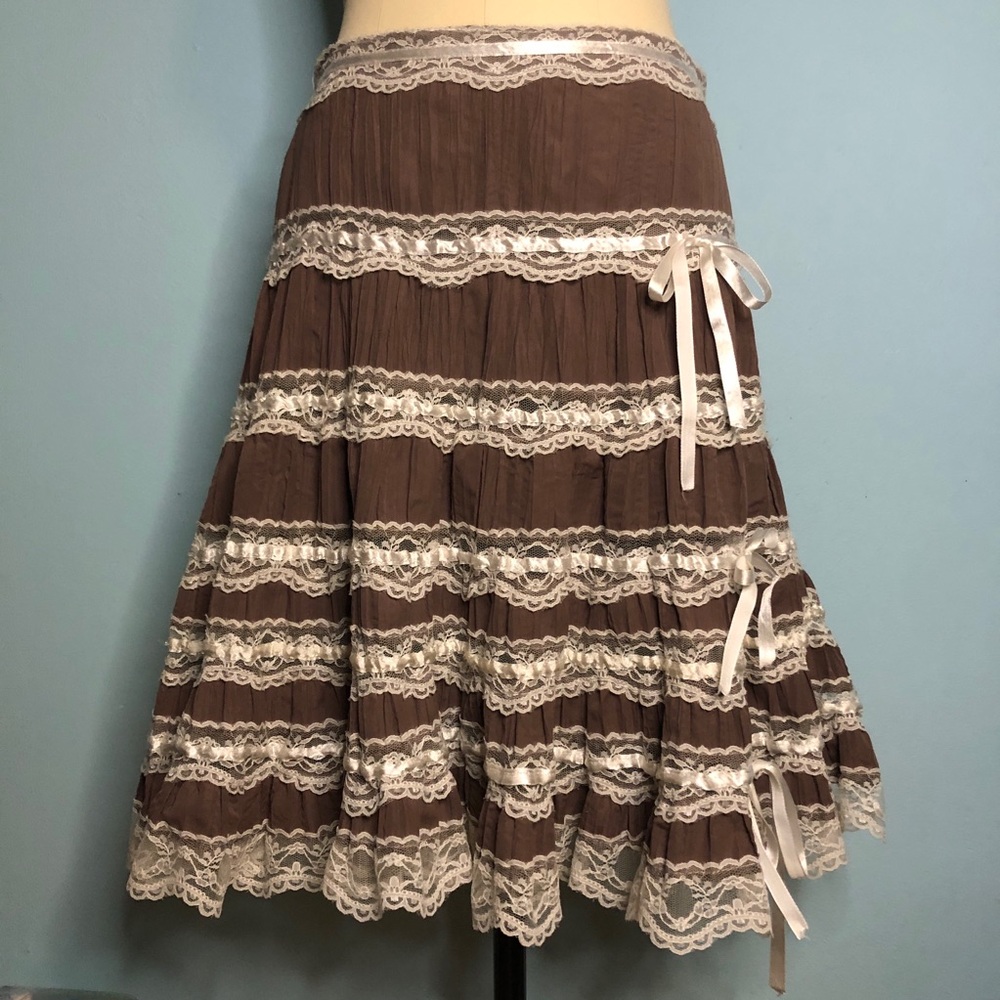 Vintage Filles de Paris Whimsigoth Fairycore Skirt 90s/Y2K Lace Gothic Lolita